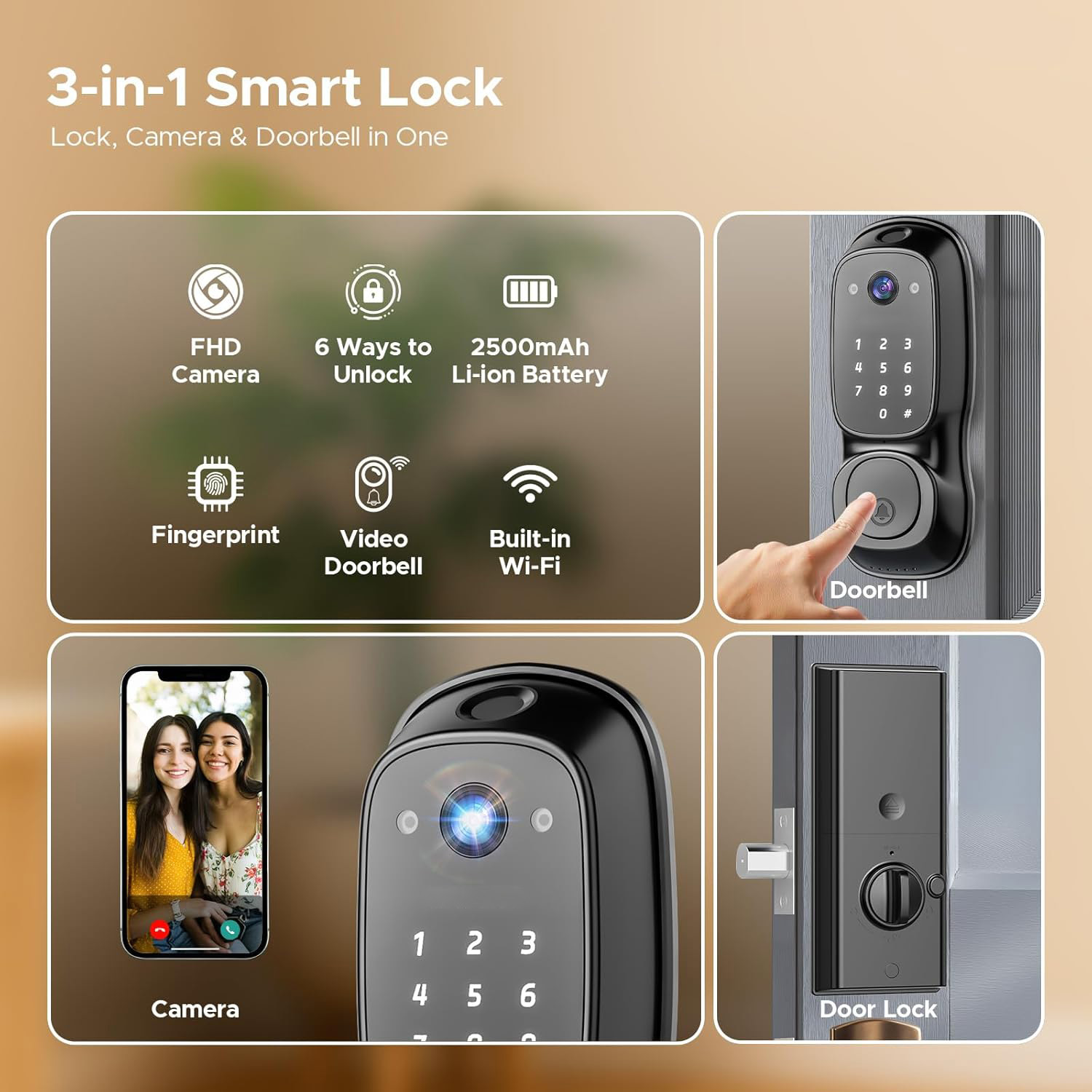 투야 와이파이 스마트 도어락 ‎ 카메라 및 도어벨 다기 - Smart Door Lock Wifi 리뷰 및 가격
