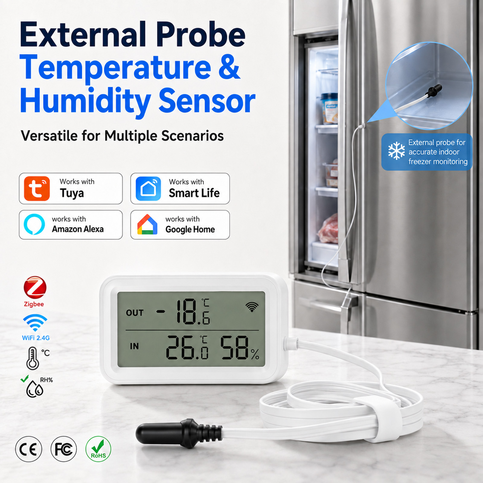 외부 방수 프로브 온도 습도 센서 Tuya WiFi L - Wifi Thermostat 리뷰 및 가격