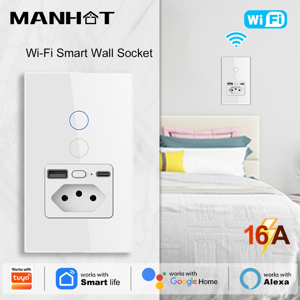 만핫 WiFi 16A 브라질 소켓, 1/2갱 터치 라이 - Smart Light Switch Wifi 리뷰 및 가격