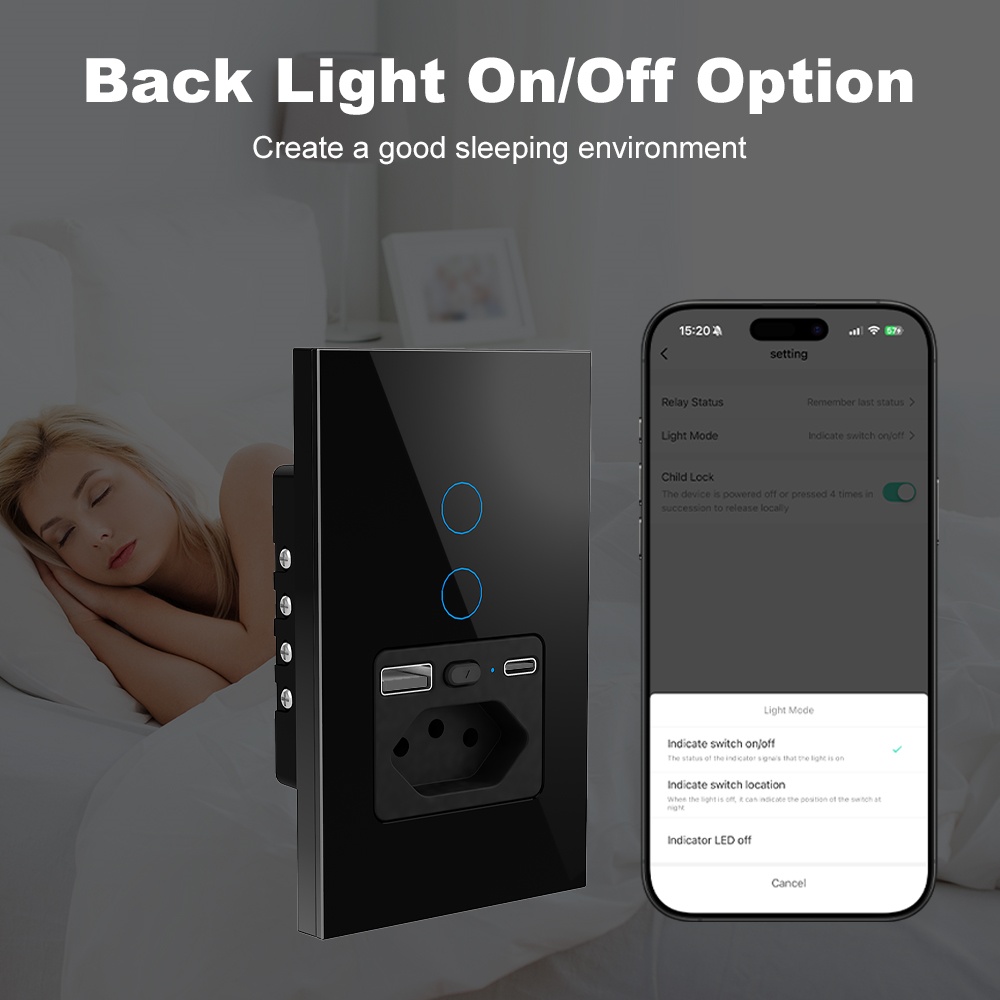 만핫 WiFi 16A 브라질 소켓, 1/2갱 터치 라이 - Smart Light Switch Wifi 리뷰 및 가격