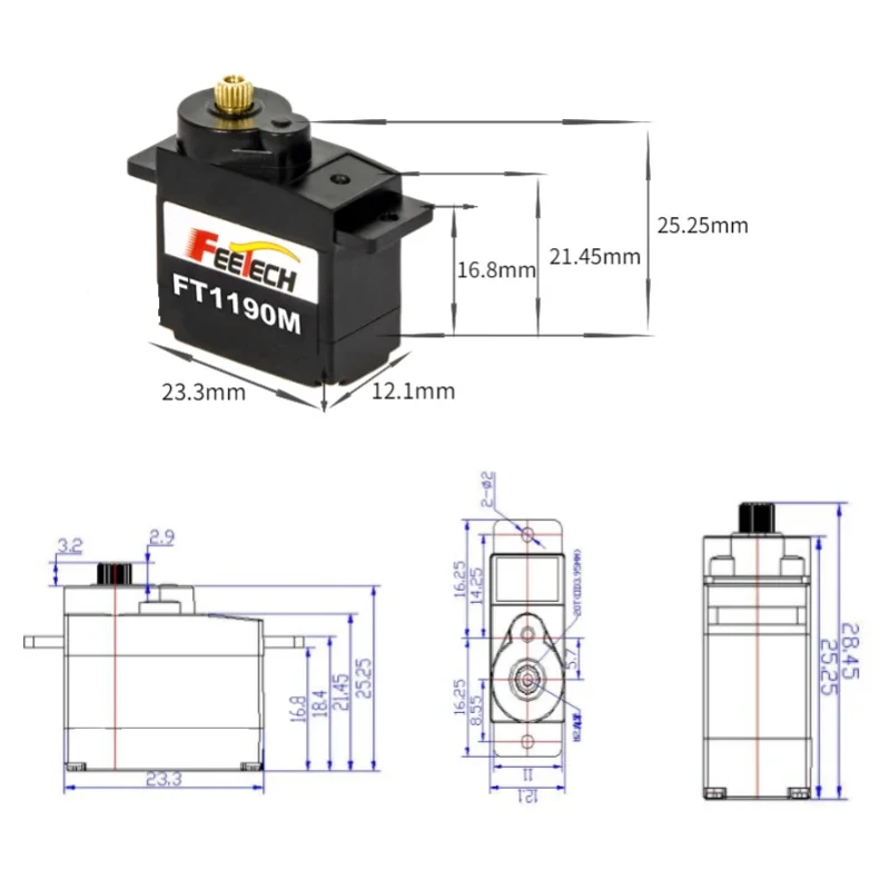 FEETECH FT1190M 4.8-6V 3.5kg 금 - Microcontroller Kit 리뷰 및 가격